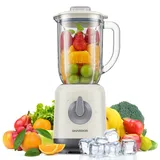 SHARDOR Standmixer, Smoothie Maker mit 6 Edelstahlklingen, 1,25L Glasbehälter, 2 Geschwindigkeiten + Pulse, Mixer Hochleistungsmixer für Smoothies, Eis, Nüsse & Babynahrung 700W