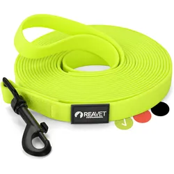 REAVET Schleppleine 5m Neon Gelb - Kontrollierter Freilauf für Hunde
