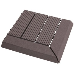 MCW WPC-Fliesen Eck-Bodenfliese Sarthe, 1 St., Hitze- und kälteisolierend, Witterungsbeständig 2000 kg/qm belastbar grau