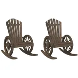 vidaXL Adirondack-Schaukelstühle 2 Stk. Massivholz Tanne