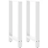 vidaXL Bartischbeine Weiß 2 Stk. 50x(90-91) Cm Stahl Vidaxl