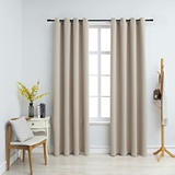 vidaXL Verdunkelungsvorhang Ösen 140 x 245 cm beige 2 St.