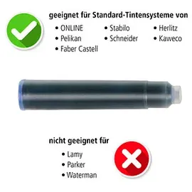 Online Schreibgeräte Tintenpatronen für Füller königsblau
