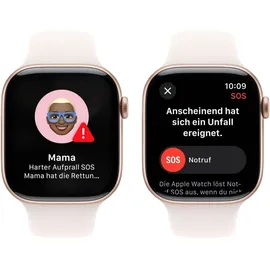 Apple Watch Series 10 GPS 42 mm Aluminiumgehäuse roségold Sportarmband blassrosa M/L