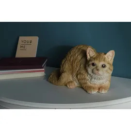 Myflair Dekofigur "Katze", gelb (gelb, weiß), B:32cm H:20,5cm T:17cm, Polyresin (Kunststein), MYFLAIR MÖBEL & ACCESSOIRES, Dekofiguren, Dekofigur, gelb/weiß getigert, Wohnzimmer
