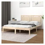 vidaXL Massivholzbett 200 x 200 cm Braun