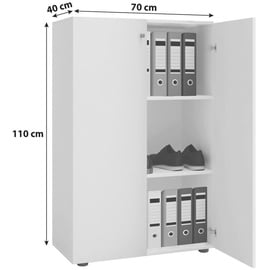 VCM my office Aktenschrank XL 913935 buche 2 Fachböden 70,0 x 39,0 x 110,0 cm