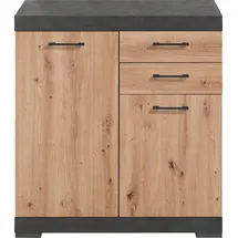 FMD »Bristol« in unterschiedlichen Tiefen, mit Schubladen, Massivoptik braun