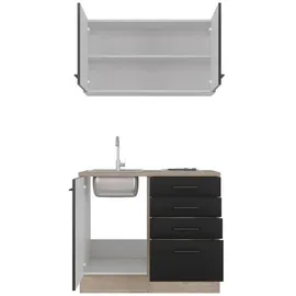 Flex-Well Küchenzeile Capri 100 cm Schwarz