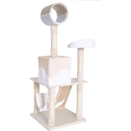 LIONTO Kratzbaum 50 x 50 x 133 cm beige/weiß