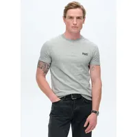 Superdry Essential Logo Embroidered Kurzarm-T-Shirt Light Grey Grindle Feeder