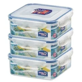 Lock & Lock Frischhaltedose quadratisch weiß 0,87 l 6-teiliges Set