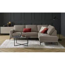 Max Schelling Eckcouch Mikrofaser 2-Sitzer Braun