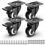 HOLKIE 50 mm Schwerlastrollen bis 250 kg - 4er Set Möbelrollen Schwerlast mit Bremsen - Transportrollen - Rollen für Möbel - Lenkrollen für innen und außen