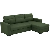 Livetastic Eckschlafsofa, Grün, Textil, 3-Sitzer, 240x160 cm, Made in EU, Wohnzimmer, Sofas & Couches, Schlafsofas, Schlafsofas mit Bettkasten