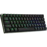 Cooler Master Gaming-Tastatur, 60%-Konfiguration, mechanische Schalter mit niedrigem Profil, RGB-Beleuchtung, Bluetooth-& Kabelverbindung, Apple/PC/Smartphone-kompatibel - US Layout Schwarz SK622