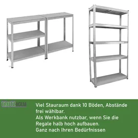 Trutzholm 2x Schwerlastregal 180x90x40 cm 875 kg mit 5 Böden je Regal