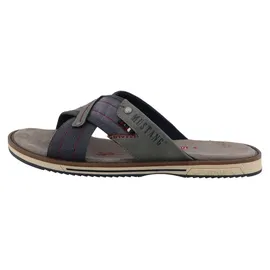 Mustang Herren Pantolette mit lässigem Kreuzriemen 26M0101001, Größe:45 EU, Farbe:Blau - Blau - 45