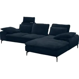 W.Schillig Eckcouch Leder 2-Sitzer Blau