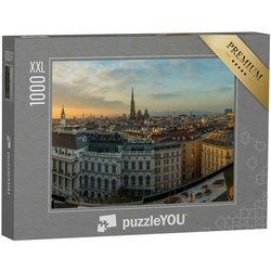 puzzleYOU Puzzle Puzzle 1000 Teile XXL „Wien im Sonnenuntergang, Österreich“, 1000 Puzzleteile, puzzleYOU-Kollektionen Österreich
