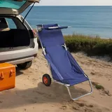 vidaXL Strandwagen Tragbar Klappbar Blau