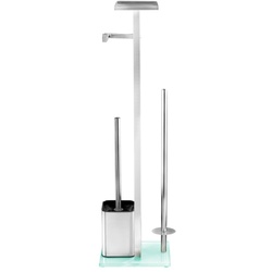 WENKO Stand WC-Garnitur Mod. Debar mit Ablage Edelstahl Badzubehör   