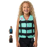 MESLE Schwimmweste Kinder H210 Junior mit Schrittgurt, 25-40 kg, Schwimmhilfe für Mädchen & Jungs, Leichte 50N Auftriebsweste 6-10 Jahre, Prallschutzweste Kind für SUP, Kajak