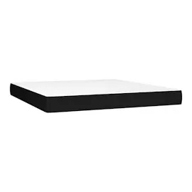 vidaXL Boxspringbett mit Matratze & LED Schwarz 180x200 cm Stoff