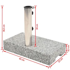 vidaXL Sonnenschirmständer Granit rechteckig 25kg Stein, Marmor,