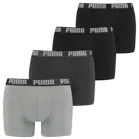Puma Everyday Boxer unifarben Schwarz/Grau S 4er Pack