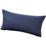 Cotonea Classic Kopfkissenbezug aus Bio Baumwoll Satin Azurblau 40 x 40 cm