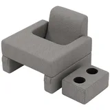COSTWAY Rückenkissen, 3-tlg., Lesekissen für Bett und Sofa, Keilkissen-Set Grau grau