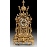 Casa Padrino Luxus Barock Tischuhr Gold 21 x H. 44 cm - Handgefertigte Bronze Uhr im Barockstil - Barock Schreibtischuhr - Barock Schreibtisch Deko... - Gold