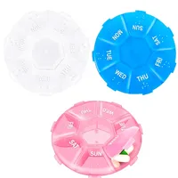 3 Stück Tablettenbox 7 Tage Klein Pillendose Runde Tabletten Organizer Tasche Wochenbox Tragbare für Vitamine NahrungsergänzungsmittelReise und Täglichen Gebrauch Tablettensortierer