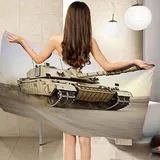 igyhuij Panzer Strandtuch Kinder 70x150 cm, Weich Schnell Trocknen Microfaser Handtücher, 3D Strandhandtuch Panzer Badetuch Strandlaken Handtuch, Herren Frauen Badetücher