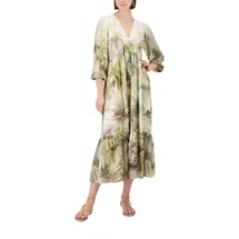 Monari Maxikleid Tropisches Muster Grün 36