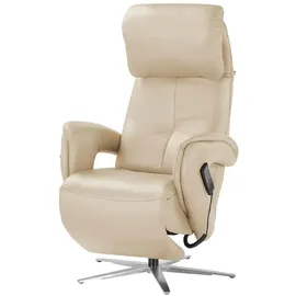 Hukla Relaxsessel Pierre Leder 75 x 126 x 177 cm Beige elektrisch
