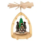 Richard Glaesser Weihnachtspyramide Wärmespiel Schotten, Höhe 11 cm, Handwerkskunst original Erzgebirge