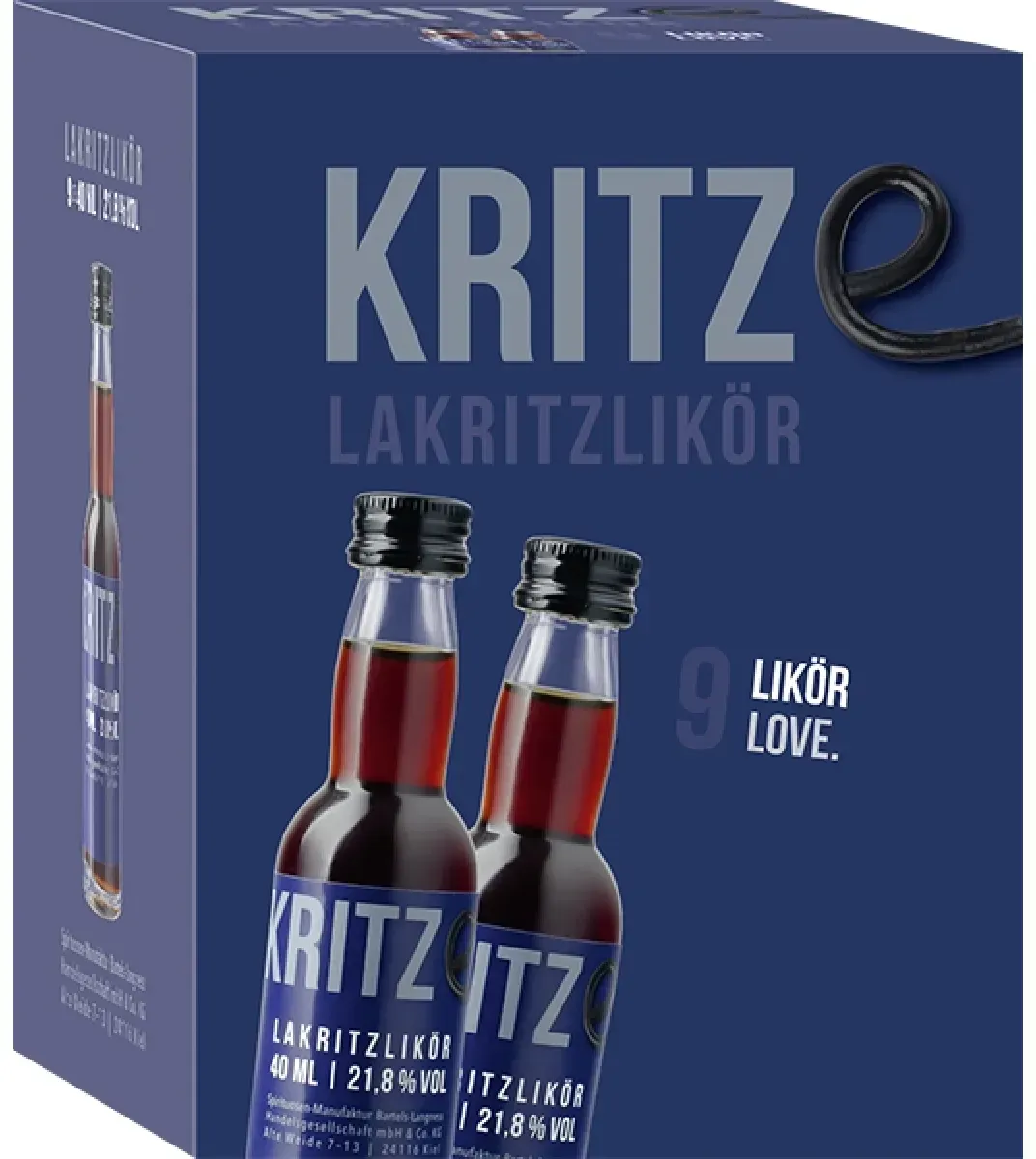 Kritze Lakritzlikör 21,8% vol. 9x40 ml