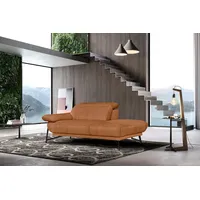 Egoitaliano Ottomane Anais, erstklassiges Designsofa, Breite 179 cm, Fußfarbe schattengrau, Kopfteil verstellbar, Luxus-Microfaser Lederoptik, brandy braun