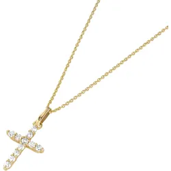 Kette mit Anhänger LUIGI MERANO "Kreuz mit Brillanten, Gold 585", gold, Halsketten, Damen, 45cm, Gelbgold 585