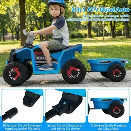 Costway Elektroquad Kinder Elektro-Quad blau (Weiß)