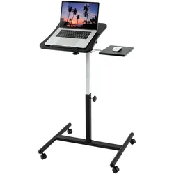 Tatkraft Vanessa Laptop-Tisch höhenverstellbarer Arbeits-Tisch mit Mausablage 360 Grad drehbare Räder Bett-Tisch 40x45cm 13582 Schwarz - One-Size