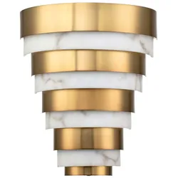 Wandlampe Wandleuchte Wohnzimmerlampe Küchen rund messing LED H 35,7 cm