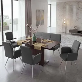 MCW Esszimmerstuhl Grau-Braun Textil
