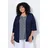 Ulla Popken Shirtjacke Kimono-Stil Blau 50/52