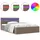 vidaXL Bett mit Bettkasten Hydraulisch mit LED Taupe Stoff 140x200 cm
