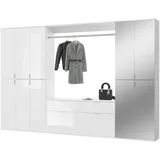 inn.furn Garderoben-Set, weiß Hochglanz 273 x 193 cm, Garderobe, Garderoben-Sets & Serien, Garderoben-Sets