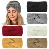 Kavya Winter Stirnband Damen Mädchen Haarband Ohrenwärmer Damen Gestrickte Haarreifen Damen Kinder Verdicken Haarbänder Elastische Yoga Skifahren Haarschmuck