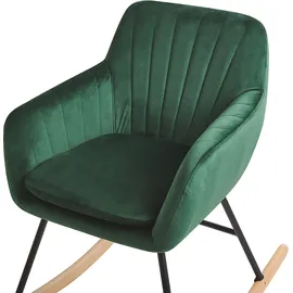 Beliani Schaukelsessel LIARUM Samtstoff 60 x 82 x 74 cm Grün